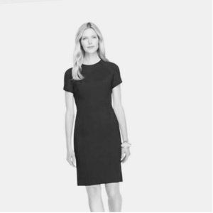 Brooks Brothers Black Sheath Leather Trim Dres